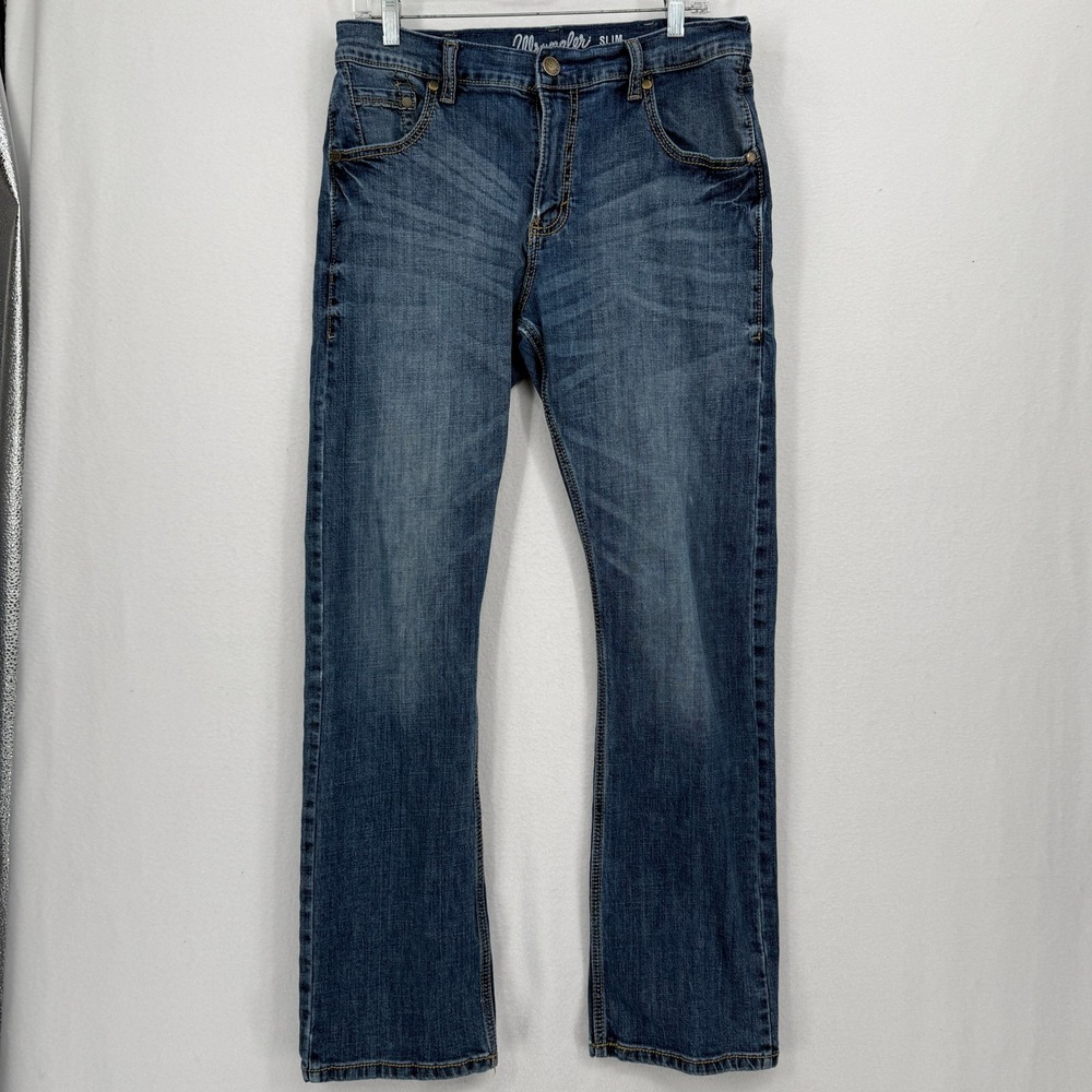 Wrangler Slim Boot Cut Jeans Mens 32x32 Blue Retro Medium Wash Denim 10WLT77LY - Picture 2 of 9